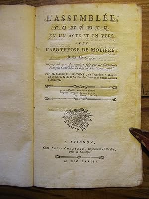 Réunion de 2 pièces éditées en 1773 à l' occasion du centenaire de la mort de Molière.