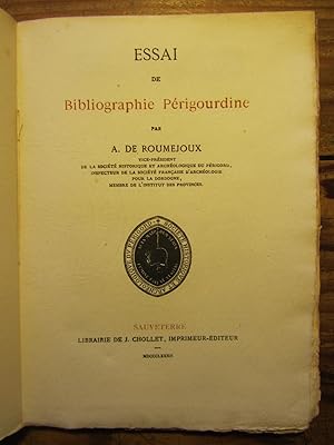 Essai de Bibliographie Périgourdine.