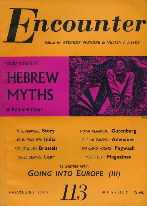 Hebrew Myths In Encounter Magazine February 1963 Graves Robert Hebrew Myths In Encounter Magazine February 1963 Graves Robert