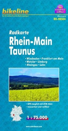 Bikeline Radkarte: Rhein-Main Taunus, Wiesbaden - Frankfurt/Main - Wetzlar - Limburg - Rheingau -...