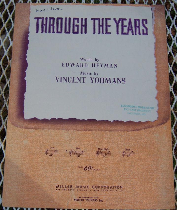 Sheet Music - Through the Years