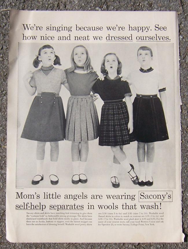 Advertisement - 1955 Sacony's Children's Clothes Life Magazine Ad