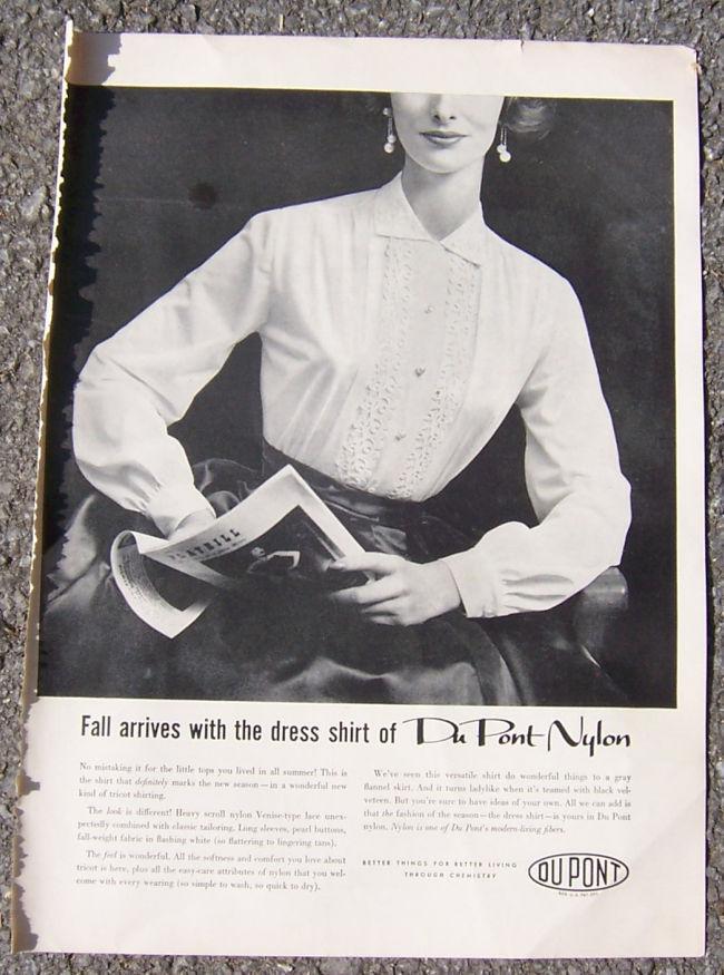 Advertisement - 1955 Du Pont Nylon Fall Shirt Life Magazine Advertisement