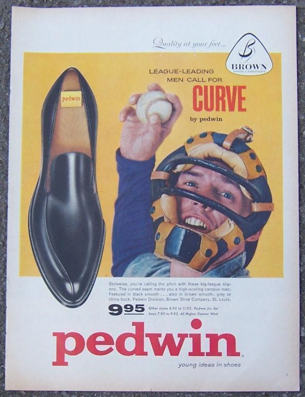 Image for 1959 PEDWIN CURVE MEN'S SLIP ONS SHOE LIFE MAGAZINE ADVERTISEMENT
