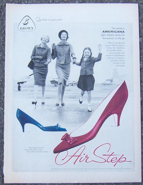 Advertisement - 1959 Air Step Americana Women's Shoes Life Magazine Shoe Advertisment