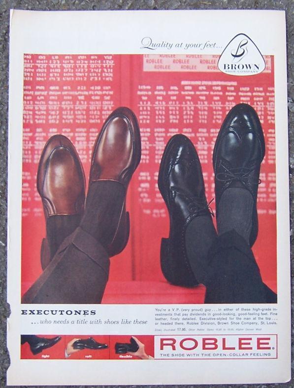 Advertisement - 1959 Roblee Executones Men's Shoes Life Magazine Advertisement