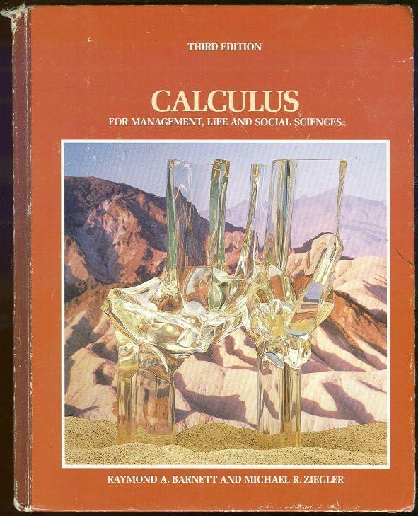 Image for CALCULUS FOR MANAGEMENT, LIFE AND SOCIAL SCIENCES