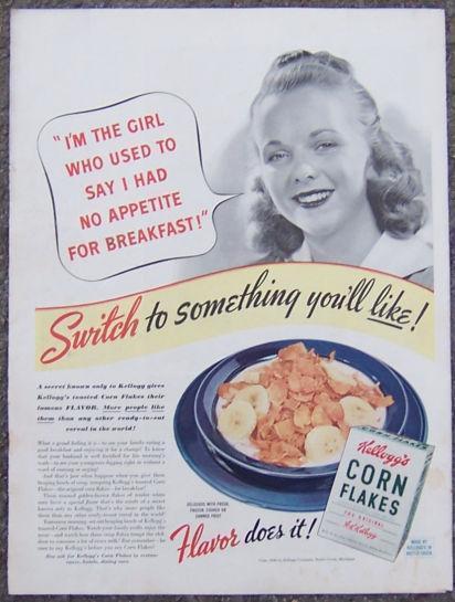 Advertisement - 1940 Kellogg's Corn Flakes Life Magazine Advertisement