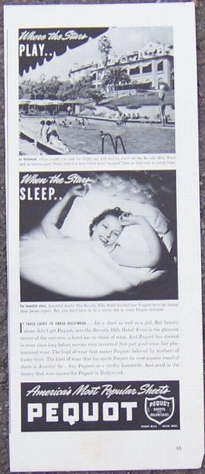 Advertisement - 1940 Pequot Sheets Life Magazine Advertisement