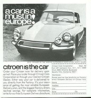 Advertisement - 1967 Realites Magazine Advertisement for Citroen Automobile