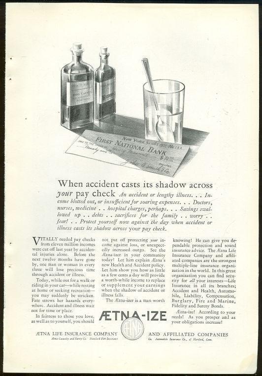 Advertisement - 1925 National Geographic Aetna Life Insurance Advertisement