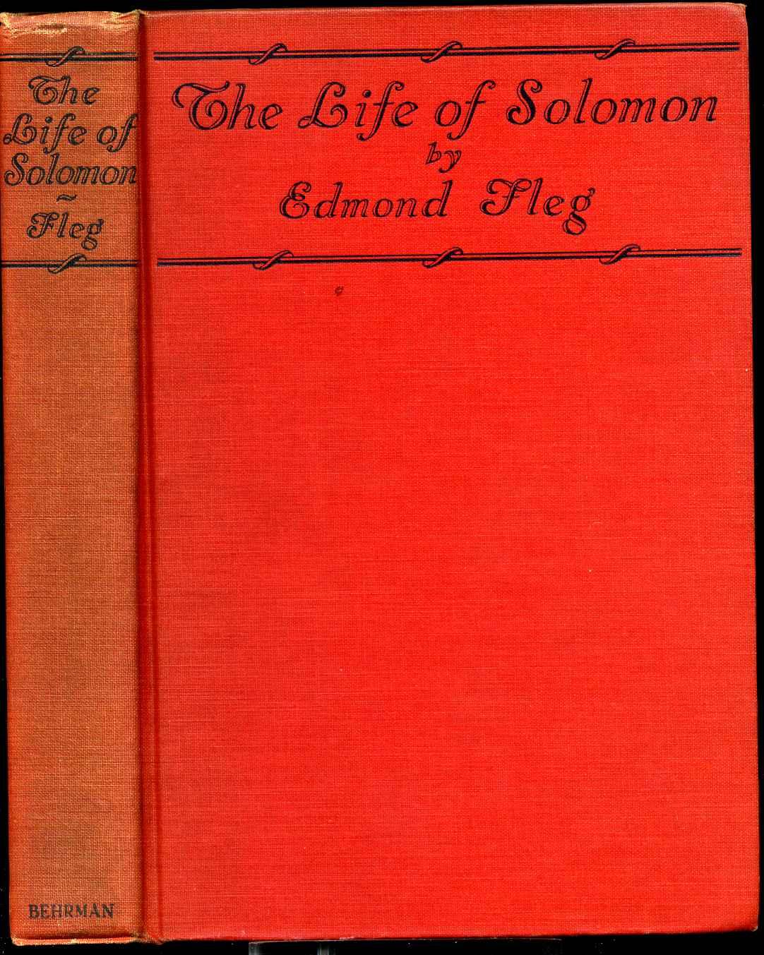 THE LIFE OF SOLOMON. - Fleg, Edmond