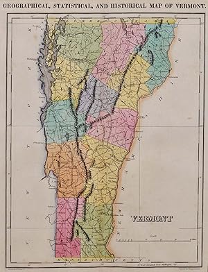 GEOGRAPHICAL, STATISTICAL, AND HISTORICAL MAP OF VERMONT.