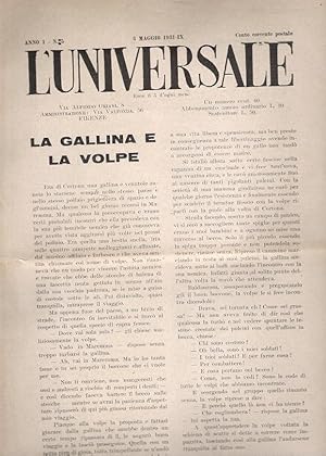 L'UNIVERSALE, 3 maggio 1931 - IX, anno 1, N. 5