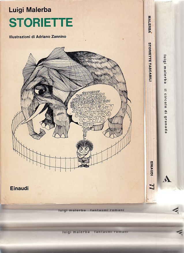 Konvolut von fünf Bänden: Storiette. Storiette tascabili. Il circolo di Granada. Fantasmi romani (zweimal). - Manganelli, Giorgio