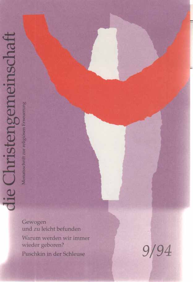 Die Christengemeinschaft. 9/94. Monatsschrift zur religiösen Erneuerung.