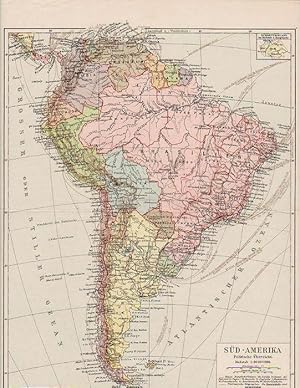 South America. German Color Map. 1874-1878.