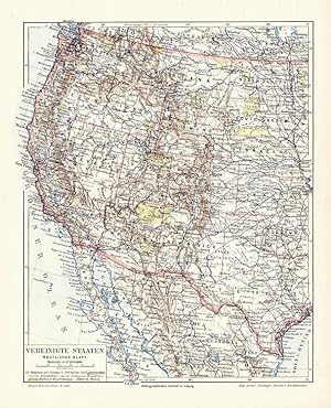 Map of the Western United States incl. California, Nevada, Arizona, etc. 1874