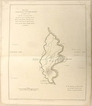 Plan of the Island and Town of Tscherchaskoy. Original Copper Plate Engraved Plan. 1809.