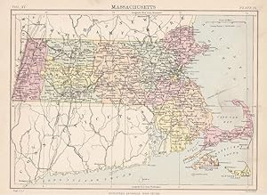 Antique map of Massachusetts. Encyclopaedia Britannica. 1877.