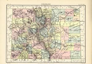 Original Antique Colorado Map. Encyclopaedia Britannica. 1877.