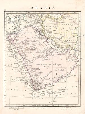 Arabia Map by Aaron Arrowsmith. Hand Colored. 1841.