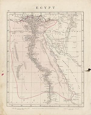 Egypt Map by Aaron Arrowsmith. Hand Colored. 1841.