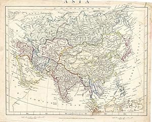 Antique Asia Map Including the Philippines by Aaron Arrowsmith. Hand Colored. 1841.