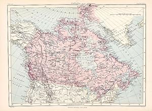 Antique British Map of Canada. Encyclopaedia Britannica Print. 1877.