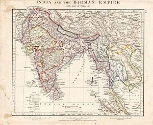 Map of India and the Birman Empire by Aaron Arrowsmith. Hand Colored. 1841.