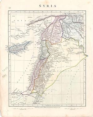 Antique Map of Syria by Aaron Arrowsmith. Hand Colored. 1841.