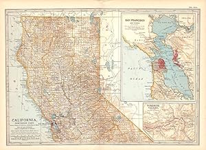 Northern California. Original Color State Map. San Francisco, etc. Century Atlas. 1902.