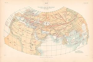 Ptolemy's Map of the World Compared to Actual Positions. Britannica. Circa. 1883.