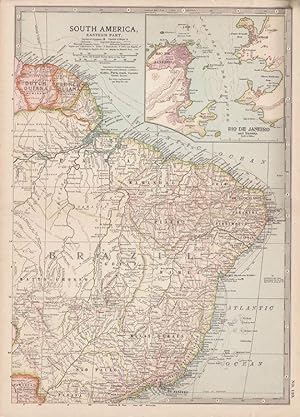 Map of South America, Eastern Part. Century Atlas. 1902.