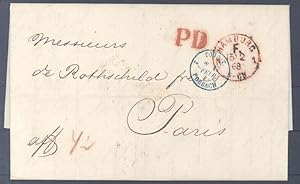 Brief aus Hamburg nach Messieurs de Rothschild in Paris von 1868