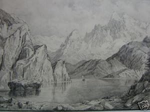 Bleistiftzeichnung Alpensee