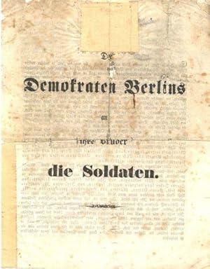Flugblatt der Deutschen Revolution von 1848 (Berlin, 16. Sept. 1848)- Absolute Rarität!
