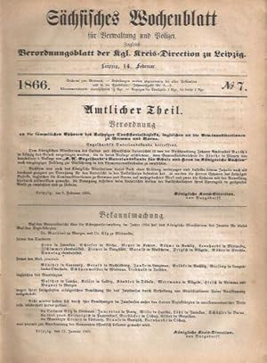 SÄCHSISCHES WOCHENBLATT für Verwaltung u. Polizei. Zugleich Verordnungsblatt d. Königl. Kreishauptma