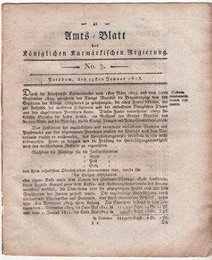 AMTS-BLATT der KÖNIGLICHEN KURMÄRKISCHEN REGIERUNG zu Potsdam, Nr. 5 vom 29. Januar 1813