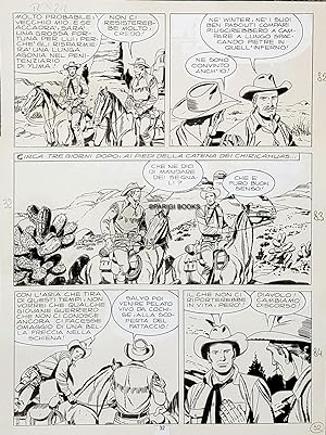 Tex #212 - Nel covo dei banditi, Page 32. Original Comic Art by Guglielmo Letteri