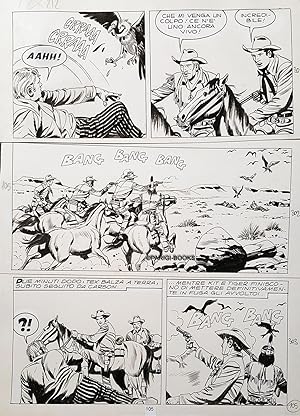 Tex #212 - Nel covo dei banditi, Page 105. Original Comic Art by Guglielmo Letteri