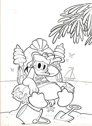 Donald Duck King of the Beach - Original Cover Art by Vitale Mangiatordi for Disney Time #41 Esta...