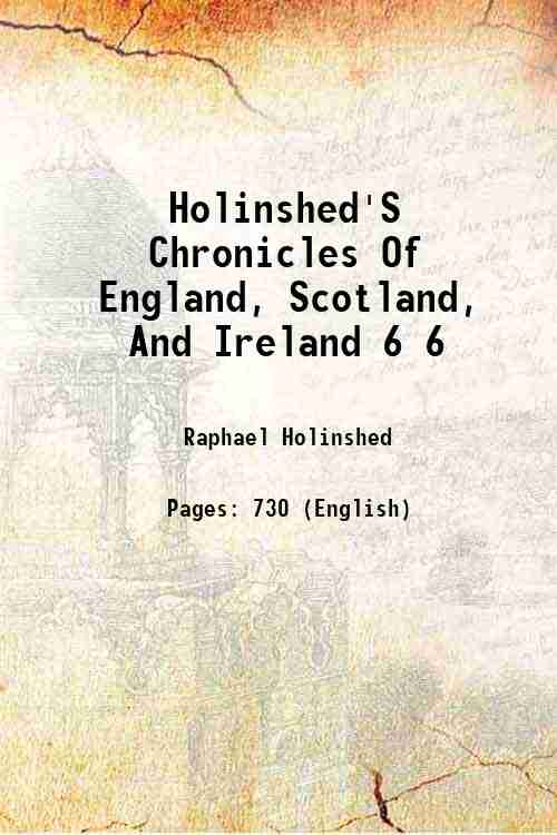 Holinshed&#39;s Chronicles of England, Scotland, And Ireland