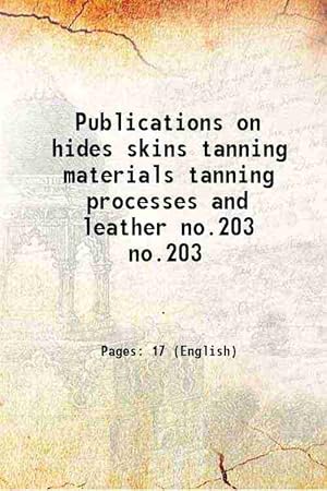 Tanning Materials Abebooks - 