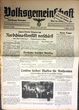 Volksgemeinschaft / Heidelberger Beobachter - Kampfblatt der NSDAP für Nordostbaden / Blatt der D...