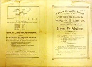 Frankfurter Schwimm-Club "Germania" Frankfurt am Main. WETT-SCHWIMM-PROGRAMM zu dem am 16.08.1896...