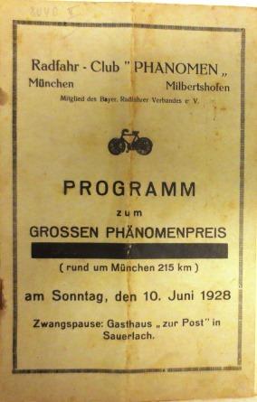 Zwei Programme von Bayerischen Straßenrennen 1926 + 1928.