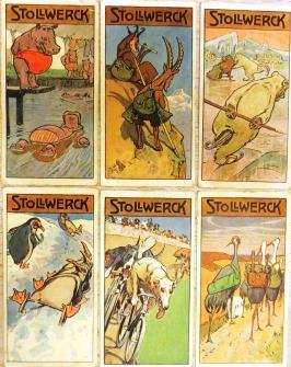 6 Sammelbilder aus Stollwerck-Album No. 12 von 1911, Gruppe 478 (Humor in Bild und Wort).