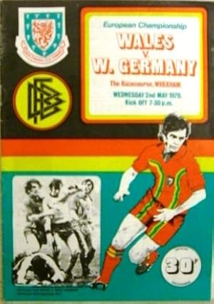 (EM 1980) Wales v. W. Germany. Programm zur EM-Ausscheidungspartie am 2. Mai 1979 in Wrexham.