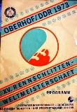 (WM 1973) Oberhof / DDR 1973. XV. Rennschlitten-Weltmeisterschaft. PROGRAMM. Veranstalter: Fédéra...